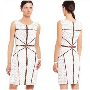BCBGMAXAZRIA Andreea Dress White Lace Body Con Size 6